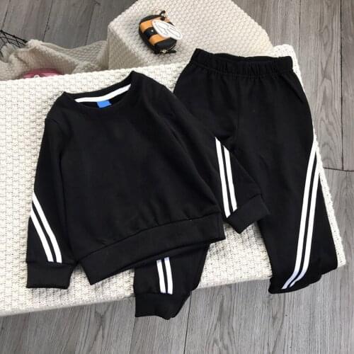 Girls Boys Sports Tracksuit Clothes Tops+Pants 2 Pcs Sets Fashion Outfit O-neck Autumn Toddler Children Pullover Clothes Suits