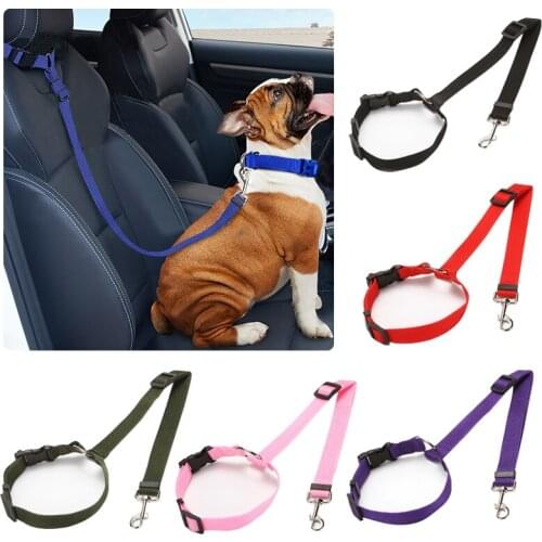 Pet Supplies Car Seat Belt Dog Seat Belt Dog Leash Vehicle Belt Adjustable Cushioning Elastic Reflective Safety Rope for Dog Cat