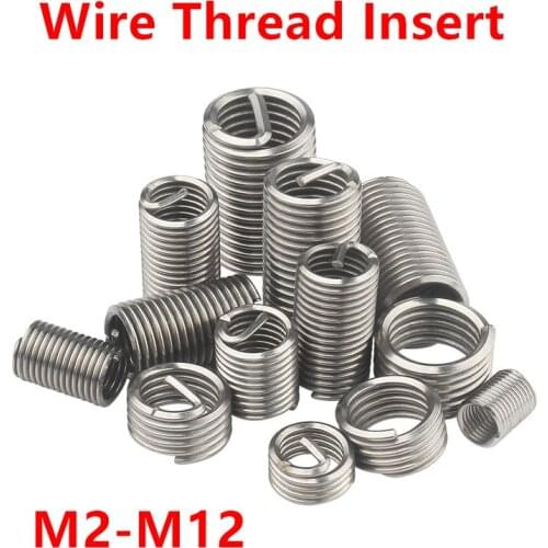 30pcs M3 M4 M5 M6 M8 M10 Wire thread insert screw sleeve Bushing Helicoil Wire Thread Repair Inserts 304 stainless steel
