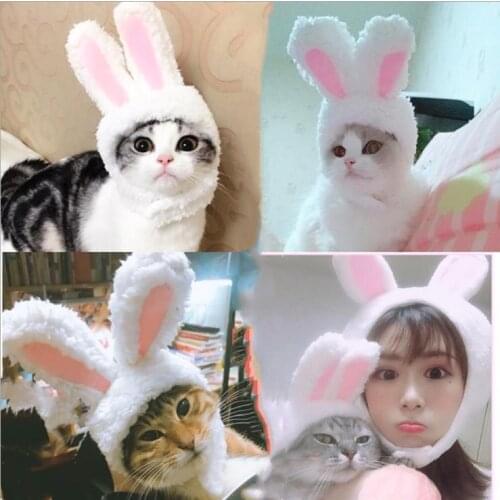 Funny Pet Cats Headwear Cute rabbit hat for Pet Cat Halloween Funny Hat Cat Christmas Cosplay Dressing Up Props