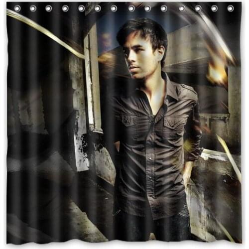 180x180cm New Arrival Waterproof Fabric Enrique Iglesias Design Bathroom Shower Curtain Polyester Bath Curtain