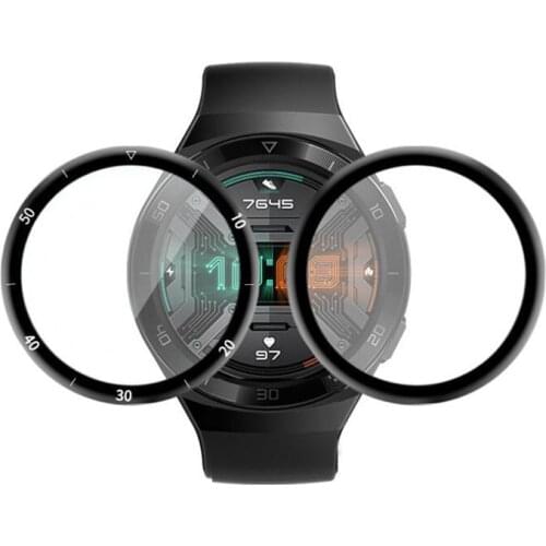 3D Curved Edge Soft Fibre Glass Protective Film Cover For Huawei Watch GT 2e/GT2 E Smartwatch Full Screen Protector GT2E Case
