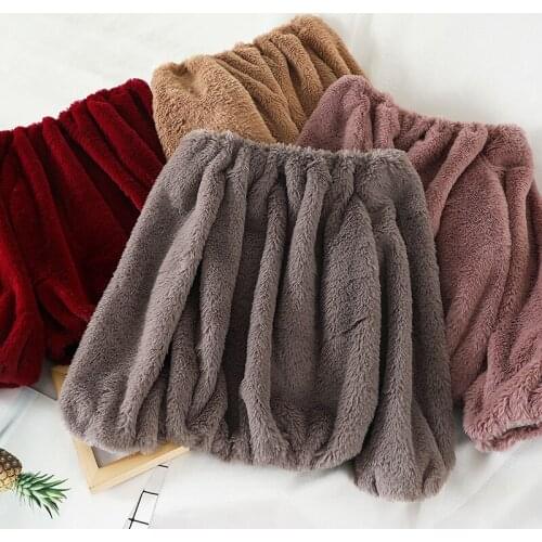 Women Slash Shoulder Velvet Warm Sweater Outerwear Thermal Sweater Women Casual Solid Knitting Pullovers For Women Sweater