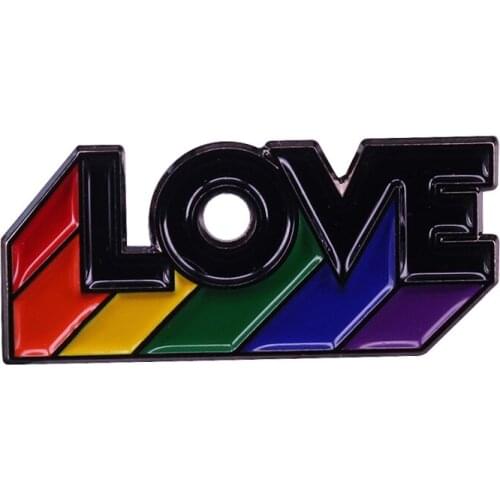 Rainbow "LOVE" Gay Pride Badge Wear this pin to fly your LGBT flag everyday