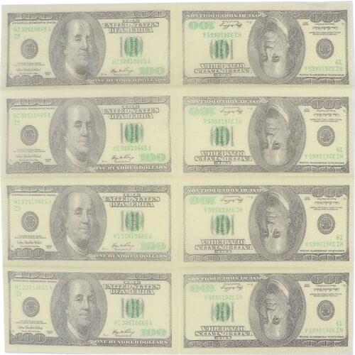 10Pcs 100 Dollars Money Printed Paper Napkins Thick 3 Layers Pocket Tissue Paper