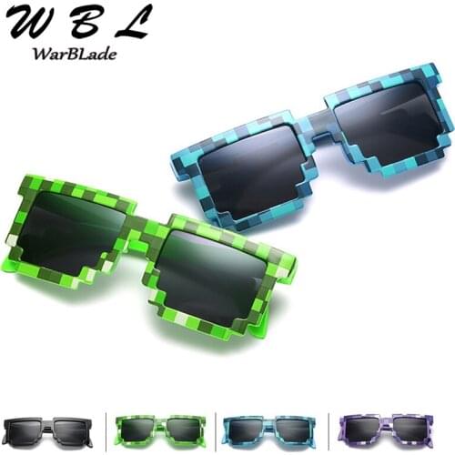 Wholesale Children Gift 10PCS Fashion Kids Sunglasses Smaller Size Sunglasses Mosaic Boys Girls Pixel Eyewares Novelty