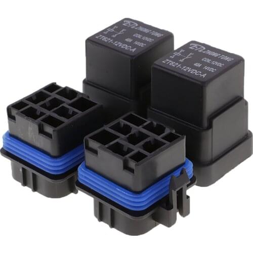 2 Set Car Motorcycle Boat 12V 40A Car Vehicle 4Pin Relay Socket Terminal Kit