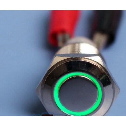 2 pcs RED/green/blue 16mm 12V Led Angel Eye illuminate Momentary Metal Push Button