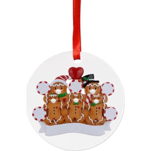 2020 Quarantine Stay at Home Family Of 2-5 Personalized Christmas Tree Ornaments Bear Love Christmas Pendant