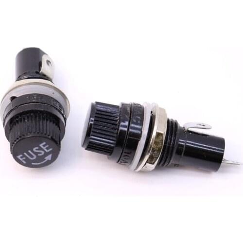 5PCS/lot 5*20mm Glass Fuse Holder 10A 250V/ 15A 125V Fuse Hole Size 12mm