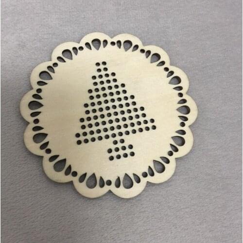 50 pcs unfinished wood crafts cross stitch kit christmas tree decoration