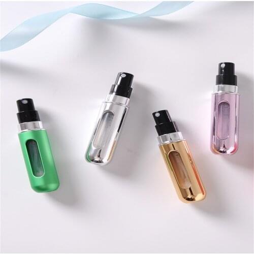 5ml Portable Travel Mini Container Aluminum Refillable Perfume Spray Bottle Empty Cosmetic Storage Bottle Water Container Tool