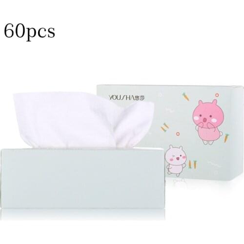 60pcs Travel Cotton mesh Disposable Wash Towel Soft Clean Beauty Towel Uncompressed Wet and Dry Towel