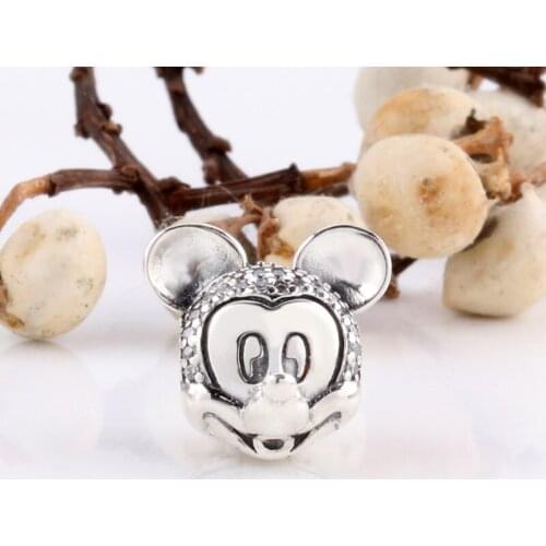 Bewill Original 925 Sterling Silver Mickey fixing clip clasp Beads Fit Original Bracelet Pendant DIY Jewelry Charms Gift