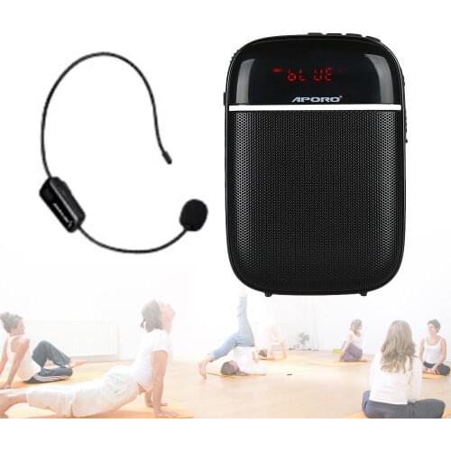 APORO T3 Bluetooth Speaker FM Radio TF Card Music Player With UHF Wireless Microphone Noise Reduction Mini HiFi Voice Amplifier