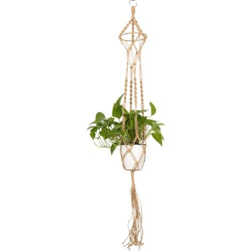 Handmade Macrame Plant Hanger Flower Pot Holder Garden Pot Planters Lifting Hanging Baskets Hemp Rope Lanyard Balcony Decoration