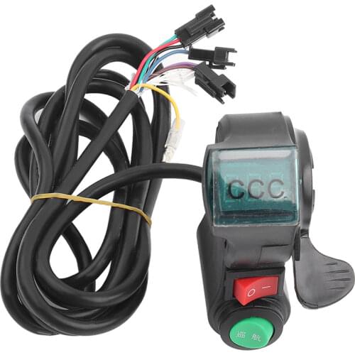 Electric Bike Thumb Throttle Cruising Switch On/Off Button LED Display Electric Bicycle Scooter Throttle Grip E-Bike Accessory