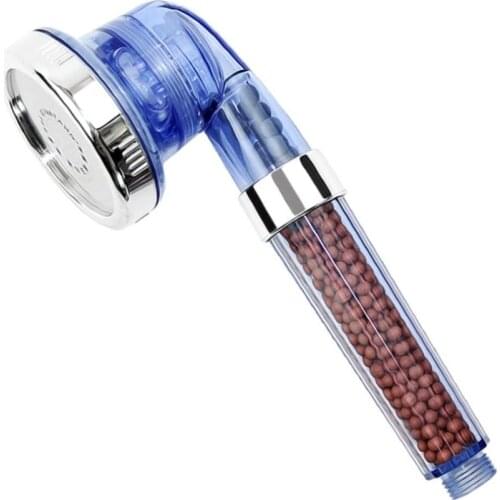 Bathroom High Turbo Pressure Shower Head Powerful Three Gears Water Saving Negative Ion Energy Sphere Shower Head