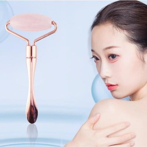 Two In One Natural Jade Roller Massage Stick Facial Beauty Metal Cream Scoop Skin Care Tension Wrinkle and Physiotherapy SPA