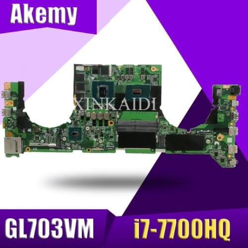 GL703VM DA0BKNMBAB0 w i7-7700HQ CPU w N17E-G1-A1 GPU for Asus GL703VM Laptop Motherboard System Board Mainboard