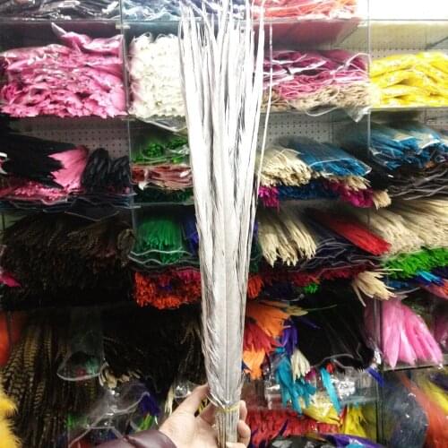 Hot Selling 500pcs Beautiful 16-18inches/40-45cm Silver Natural Pheasant Feather Wedding Decoration Party Supplies Feathers