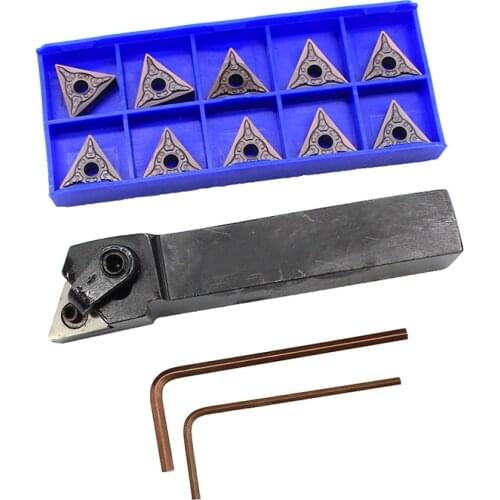 MTJNR1616H16 1PCS+ 10PCS TNMG160404-EM HP1025 carbide insert for CNC Lathe Turnning cutter holder turning tools holder