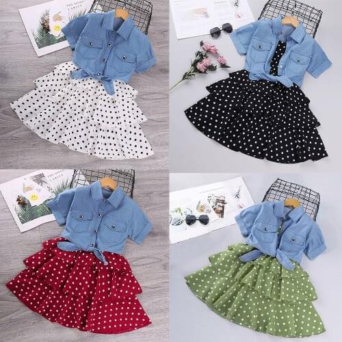 Girls Clothes Sets 2021 Summer Kids Clothing for Children Dress Suits Teenagers Dot Sling Children Clothes Outfit 4 8 12 Years