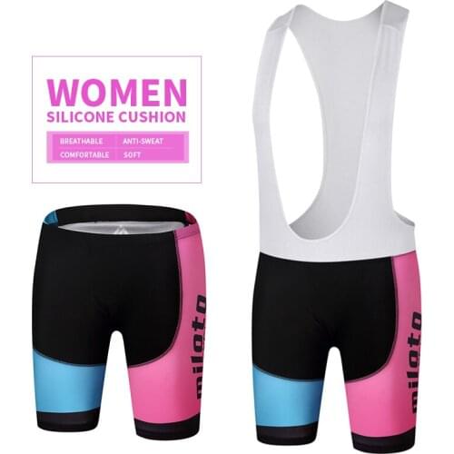 MILOTO 2020 NEW Quick Dry Ultraviolet-Proof Womens Bicycle Bib Shorts Lycra Cycling Pro Bib Pants 3D Gel Padded Coolmax