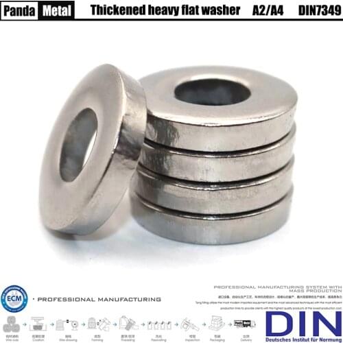 304/316 stainless steel heavy-duty flat washer DIN7349 thick washer A2A4 large flat washer size M4M5M6M8M10M12M14M16M18M20M22M24