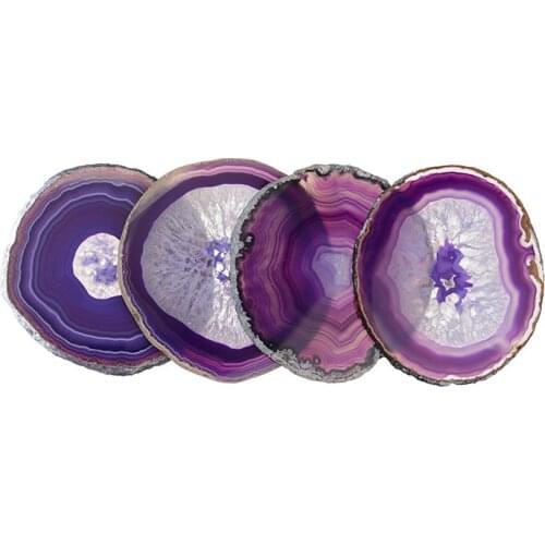 Natural Agates Slice Geode Polished Slab Brazil Crystal Quartz Ornaments For DIY Accessory Home Decor