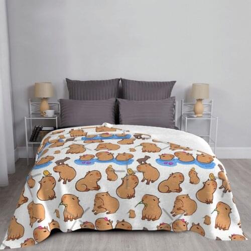 Capybara Pattern Throw Blanket Blouse Blanket Cover Bed Blanked Fur Blanket Blankets For Sofa Blanket Blanket Throw And Blanket
