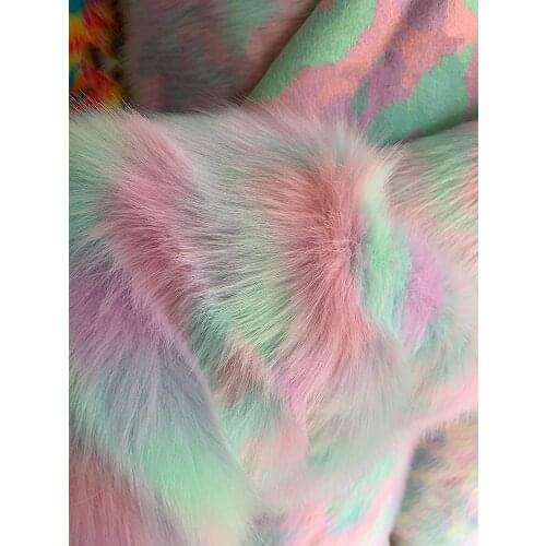 Thicken Colorful imitation fox Faux fur plush fabric for garment home textile cushion decoration diy sewing materials 0.5X1.8M