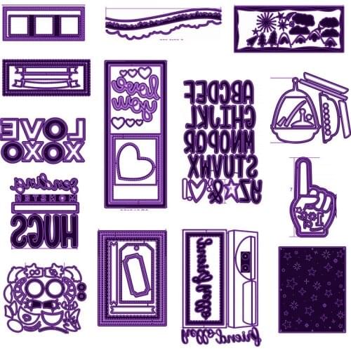 Rectangle Stitched Frames Scallops Banners Scenic Borders Envelope Monster Slimline Cutting Dies for DIY Scrapbooking Cards 2021