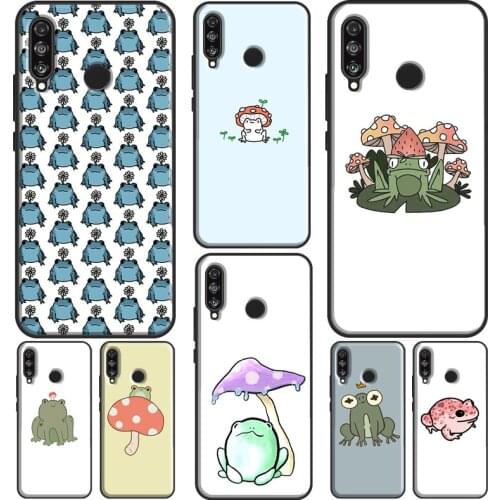 Mushroom frog Silicone Case For Huawei P30 P40 P20 Lite Mate 10 20 Pro P Smart 2019 Z 2021 Phone Cover
