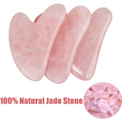 Natural Rose Jade Gouache Scraper Face Lift Massager for Face Gua Sha Board Skin Face Relax Sliming Beauty Eye Neck Thin Lift
