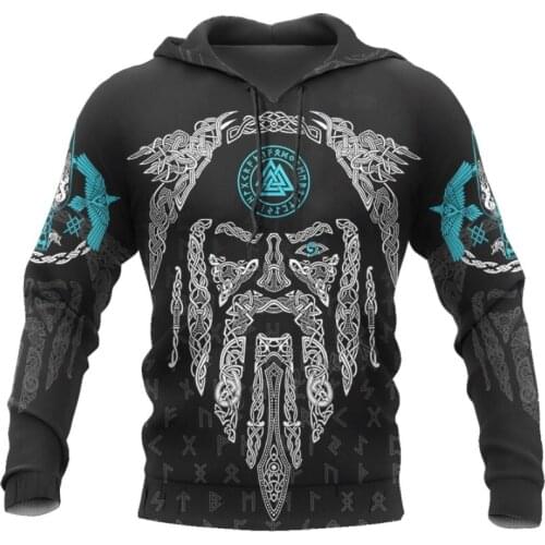 3D All Over Printed Raven And Odin Men hoodies Viking Tattoo Harajuku Fashion Hooded Sweatshirt Unisex hoodie Drop ship H029