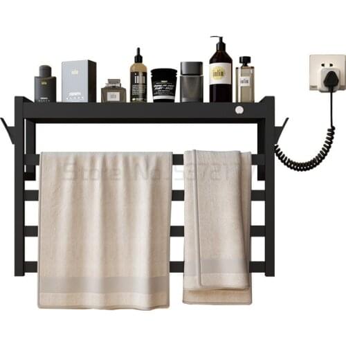 Intelligent electric heating towel rack household toilet drying rack electric heating carbon fiber bath towel storage rack