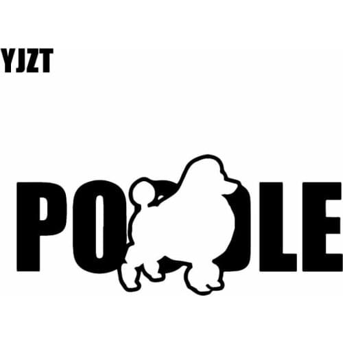 YJZT 17.7X7.7CM Poodle Vinyl Decal Dog Breed Pet Animal Car Sticker Decor Black/Silver C24-1386