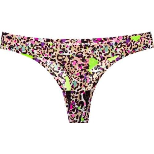 4Pcs G-strings Ice Silk Ladies Thongs Dimensional Cut Gluing Process Elastic Fabric Comfortable Breathable Multi-color T-back