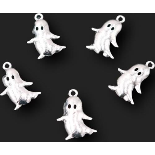 10pcs Silver Plated Happy Elf Pendant Hip Hop Earring Bracelet Metal Accessories DIY Charm For Jewelry Craft Making 22*17mm