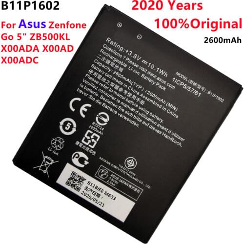 ASUS 100% Original B11P1602 2600mAh NEW Battery For Asus Zenfone Go 5" ZB500KL X00ADA X00AD X00ADC CellPhone Battery