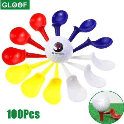 100Pcs=10Set 71mm PE Plastic Golf Tee Tees Holder Replacement Driving Range Hitting Trainer Club Accessories Yellow
