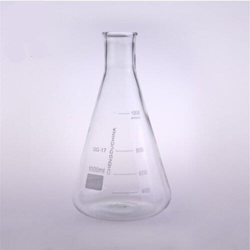 1000ml,Glass Erlenmeyer Flask,Glass Conical Flask,Narrow Neck ,Laboratory Glassware
