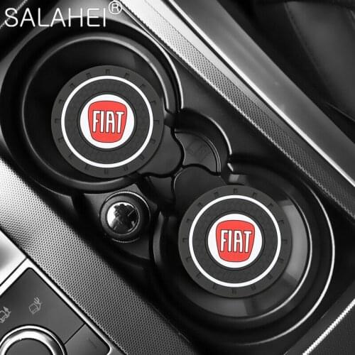 2Pcs Anti-slip Pad Car Drink Water Bottle Cup Coasters Holder Mat For Fiat Punto 500 Stilo Ducato Palio Abarth Scorpion Styling
