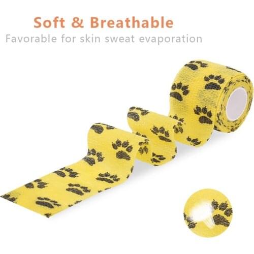 5cm 6 Rolls Camo Mixed Flexible Self Adherent Pet Cat Bandage Elastic Dog Animal Bandage Vet Tape Wraps Waterproof