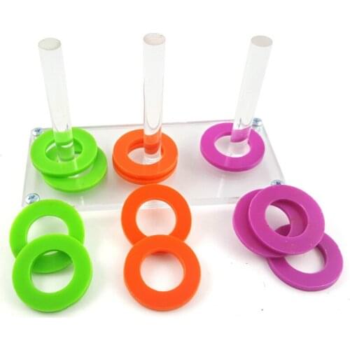 Acrylic Pet Bird Parrot Color Separation Ring Training Development Parrot Parakeet Cockatiel Macaw Interactive Playing Toy