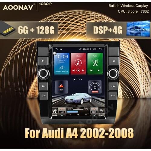 2 din Android 10.0 car radio For Audi A4 2002-2008 car stereo auto radio GPS navigator Video Audio Radio Stereo Head Unit