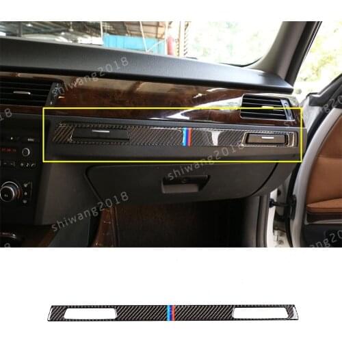 Real Carbon Fiber Copilot Cup Holder Cover For BMW 3 Series E90 E92 E93 2005-12