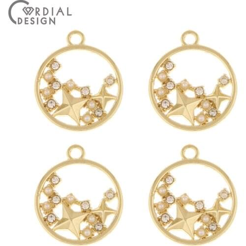Cordial Design 100Pcs 18*22MM Rhinestone Earrings Pendant/Jewelry Accessories/DIY Making/Round Shape/Jewelry Findings Components