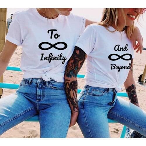 Summer beyond infinity and best friends BFF friendship graphic T-shirt ladies Kawaii T-shirt aesthetic T-shirt women y2k top